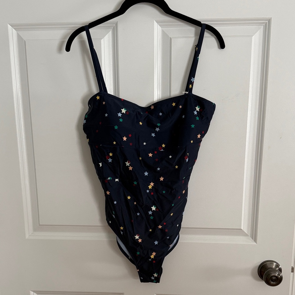 summersalt Navy One-Piece Swimsuit with Multicolor Star Print
